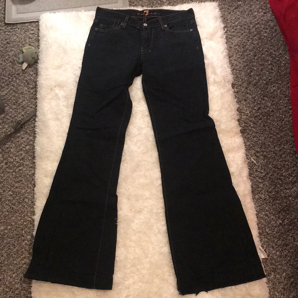7 for all mankind black bell bottom jeans